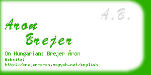 aron brejer business card