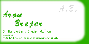 aron brejer business card